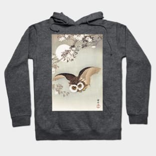 Scops Owl in flight, with cherry blossoms Hoodie